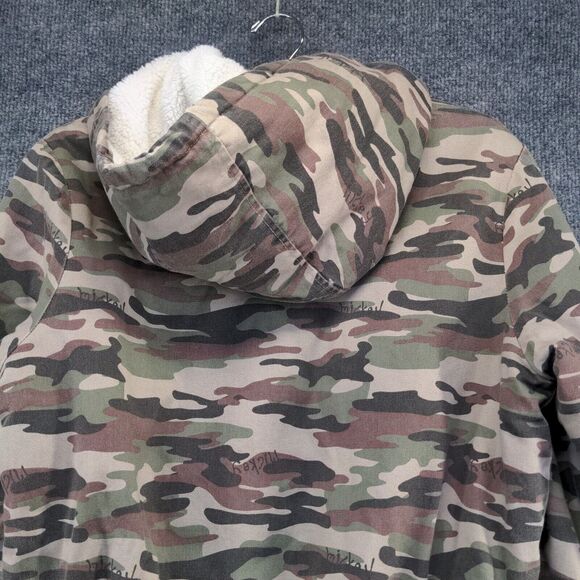 Disney Men's Full Zip Quilted Lined Hooded Jacket Camouflage M Mickey - Picture 7 of 13